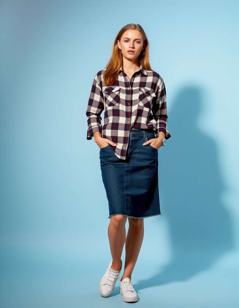 Women Plaid Shirt and Pants Set