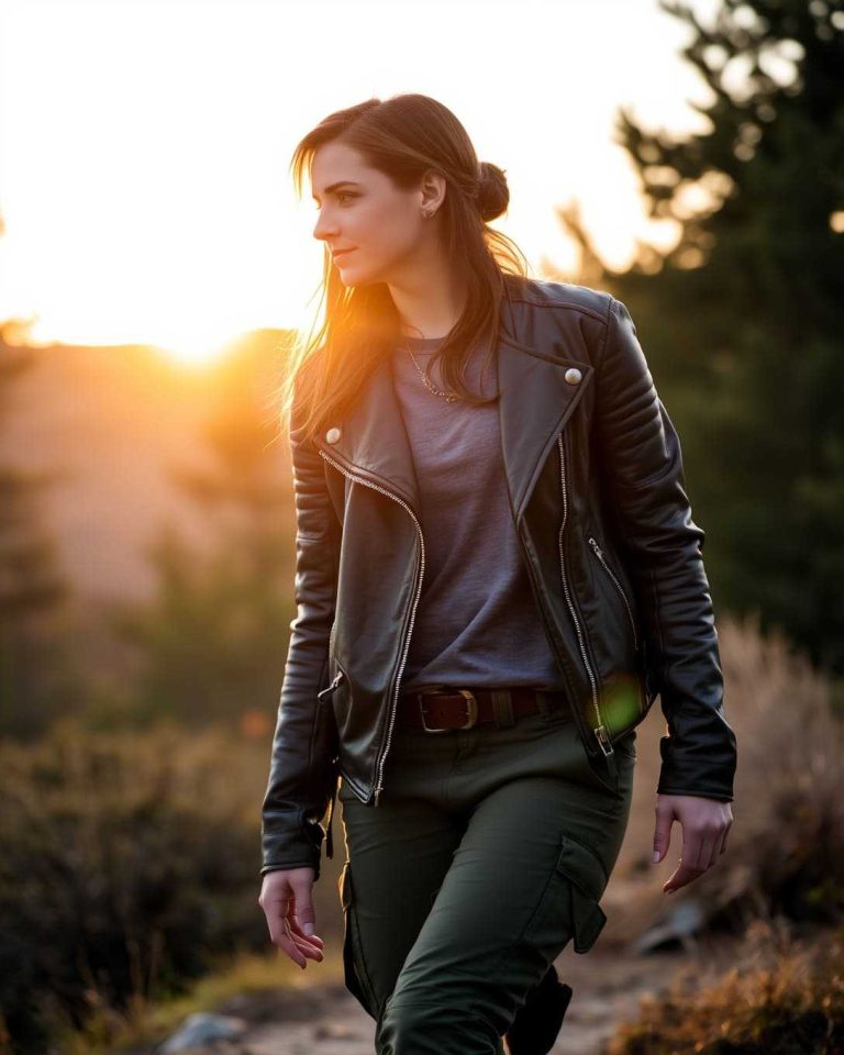Stylish Trendy Heavily Detailed Belt Jacket Leather Outerwear