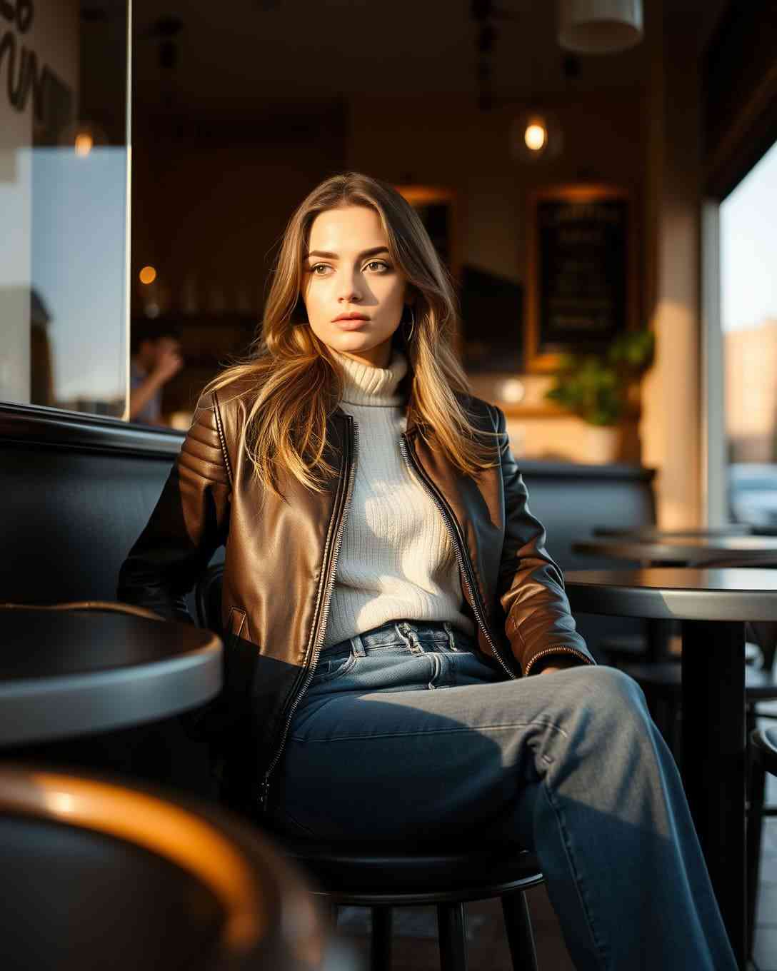 Marie Leather Jacket Premium High Quality Leather Modern Edgy Design For Fashion Forward Adults main image 0